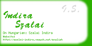 indira szalai business card
